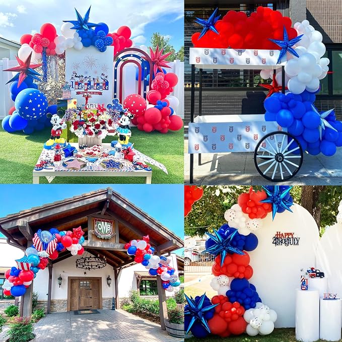 151pcs Red White and Blue Balloon Garland Arch Kit Patriotic Decorations - Image 7
