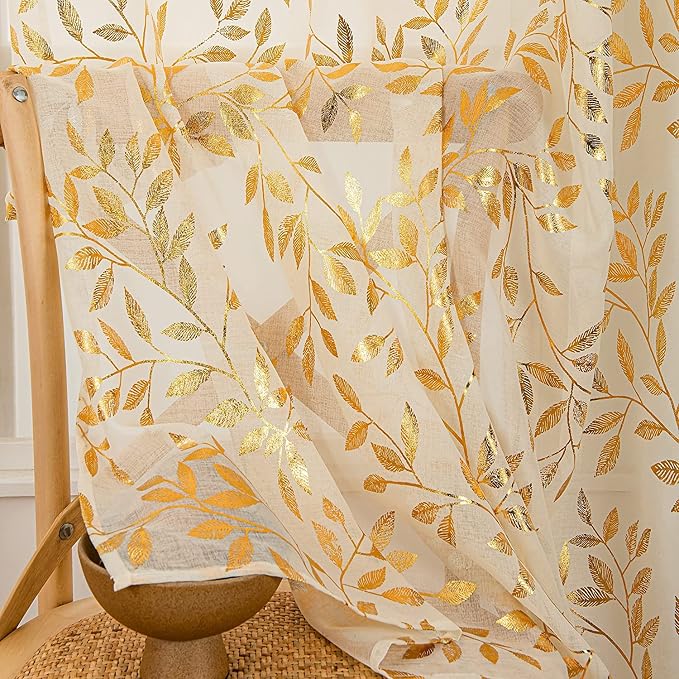 Sutuo Home Ivory Sheer Curtains 63 Inch Length 2 Panels Set, Privacy Voile - Image 6