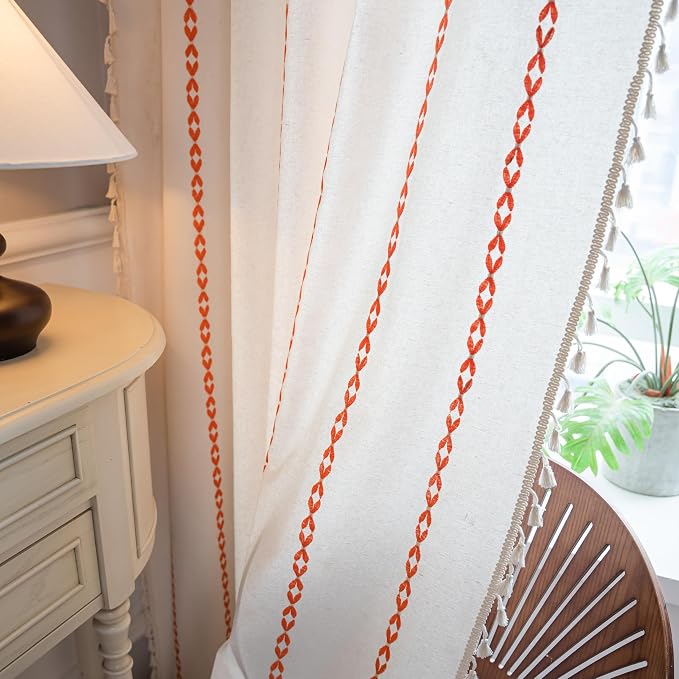 Sutuo Home Boho Curtains for Bedroom Living Room 108 Inches Long, Bohemian Drape - Image 6