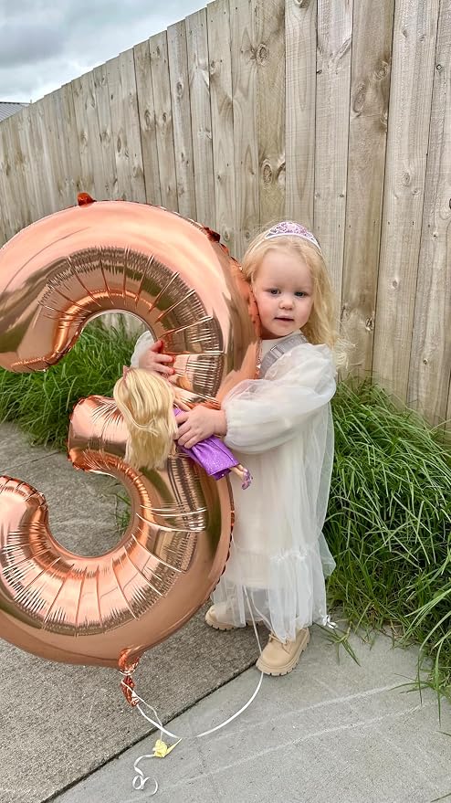 Rose Gold Number 3 Balloon 40 Inch - Image 4