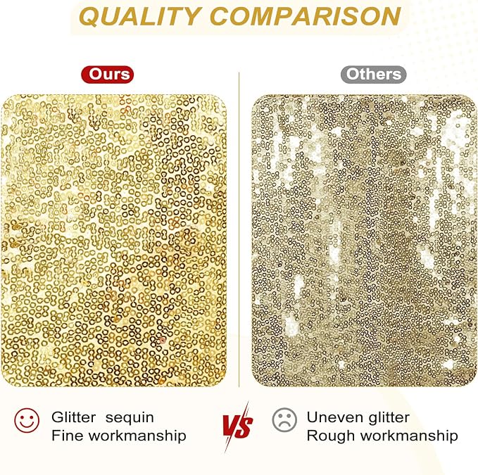 PartyDelight Gold Sequin Backdrop 20x10ft Sparkly Photo Curtain | 4 Inch Rod - Image 4