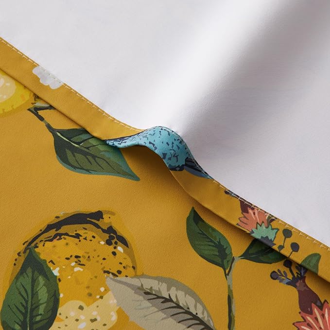 Topfinel Kitchen Curtains 45 Inch Length Mustard Yellow Vintage Blackout - Image 8