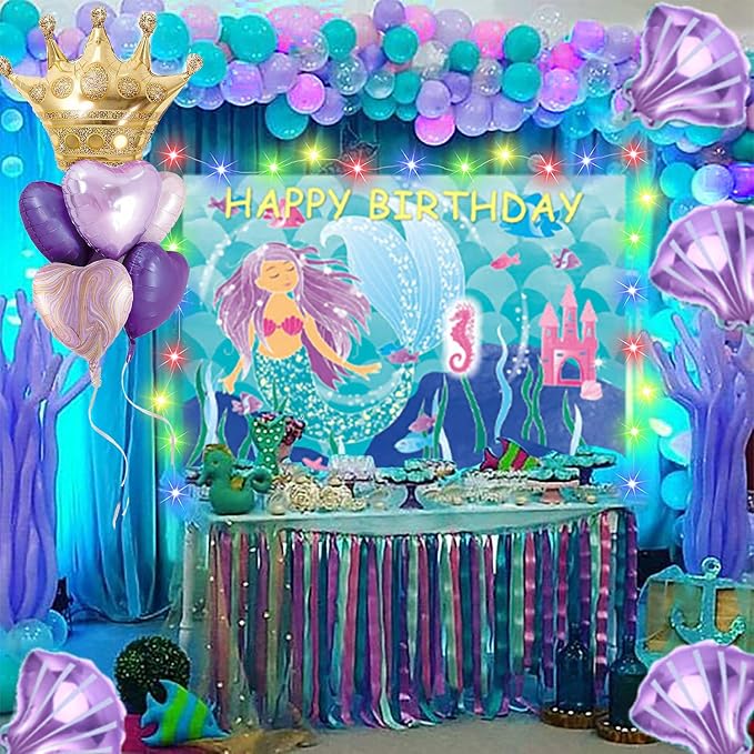 Purple Balloons Birthday Decorations，Gold Crown Princess Foil Balloons Set - Image 7