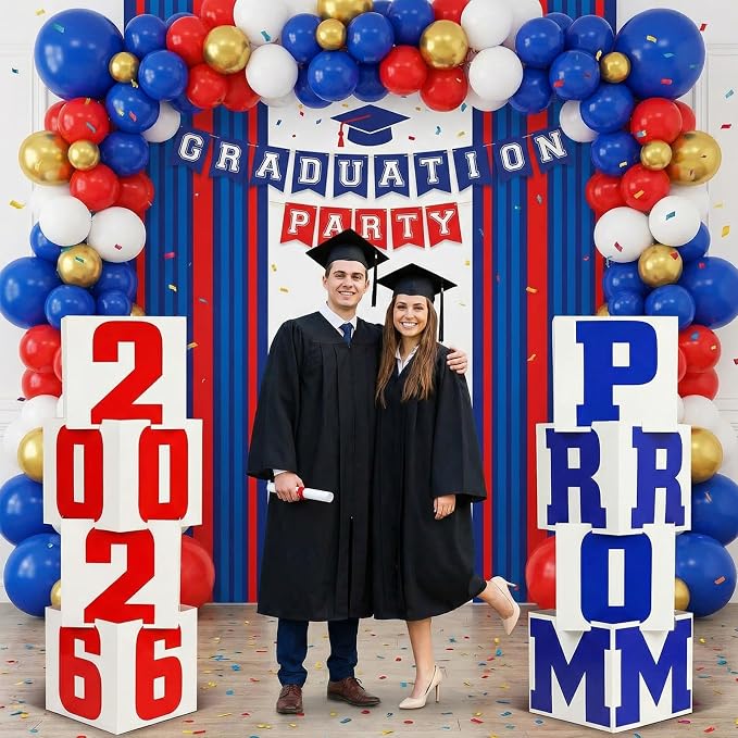 Queekay 8 Pcs Prom Column Standup Photo Booth Decorations 2026 Prom Backdrop - Image 2