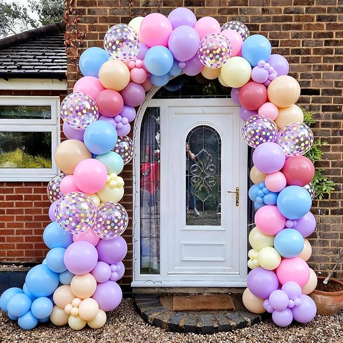 FunHot Pastel Balloons, Light Pink Yellow Blue Latex Balloon, 12 Inch - Image 6