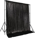 PartyDelight Black Sequin Backdrop 10x10ft Sparkly Photo Curtain | 4 Inch Rod by PartyDelight