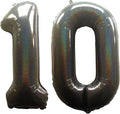 Laser Black Number 10 Balloons 40 Inch Giant Number Black 10 Foil Mylar Balloons by COLORFULELVES