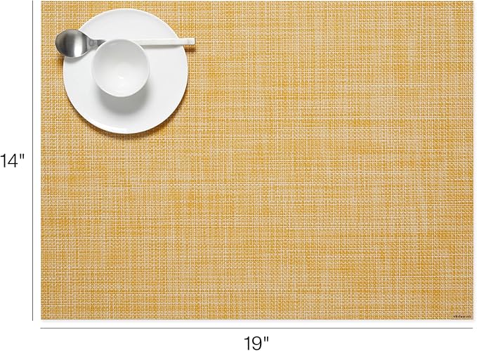 Chilewich Mini Basketweave Placemats, Woven Rectangle Placemats Set of 4 | Easy - Image 2
