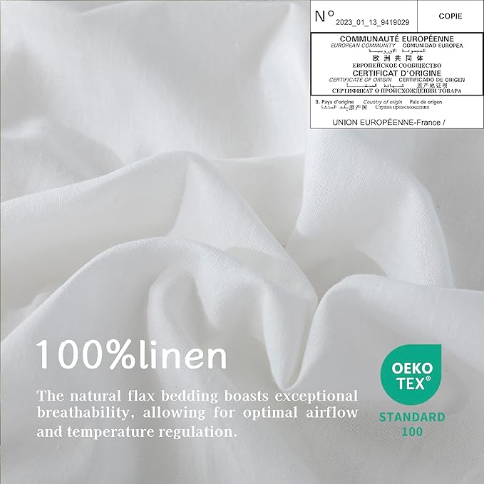 EVERLY 100% Pure Linen Round Tablecloths 70Inch Round Machine Washable Tablecloth for Thanksgiving,Decorative Halloween,Buffet Parties,Picnic,Events,Weddings and Restaurants-White