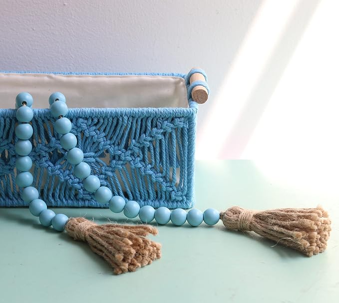 Meplait 39in Wood Bead Garland, Farmhouse Beads - Image 3