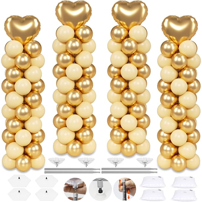 4 Sets Balloon Column Stand Kit by Toosci
