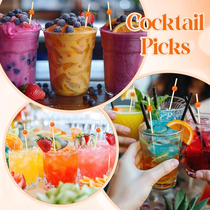 Reallnaive 300 Pcs Cocktail Pick Pearl Fancy Toothpick - Image 4