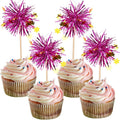 30 PCS Foil Firework Cupcake Toppers Happy Birthday Star Cupcake Picks Sparkle by ZHUOWEISM