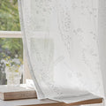 Anmao White Semi Sheer Light Filtering Extra Long Curtains 2 Panels, Flower by Anmao