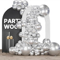 PartyWoo Silver Balloons 123pcs Different Sizes of 18 12 10 5 Inch | Balloons by PartyWoo