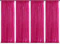 4 Pieces 2FTx8FT Fuchsia Sequin Backdrop Curtain Panels Stage Backdrop by SoarDream