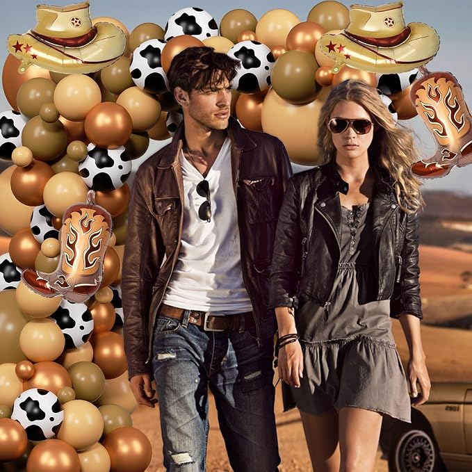 YQUQWN Western Cowboy Balloon Arch Kit Western Cowboy Party Decorations Cow - Image 5