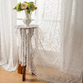 WAZZIO Boho Lace Curtains 2 Panels 63 Inches -Cute Vintage Victorian Sheer by WAZZIO