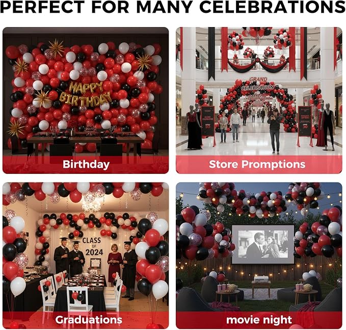 LovesTown Red Black and White Balloons - Image 5