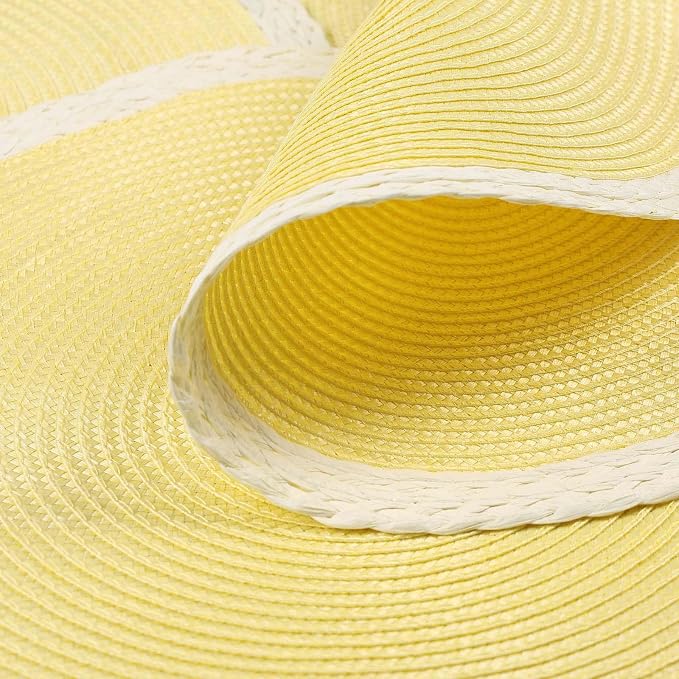 Round Placemats Set of 8, Woven Table Mats, Mint Yellow | Braided Paper Edge - Image 3