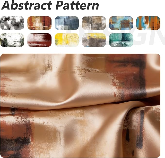 Asuexpect Burnt Orange Curtains 2 Panels Abstract Rust Curtain Room Darkening - Image 9