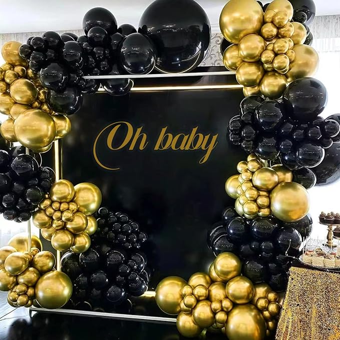 134Pcs Metallic Gold Balloons Different Sizes 5 10 12 18 Inch Chrome Gold Latex - Image 7