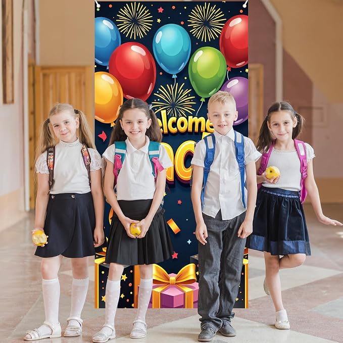 6x3ft Welcome Back Door Cover Banner Decorations Welcome Home Door Banner - Image 4