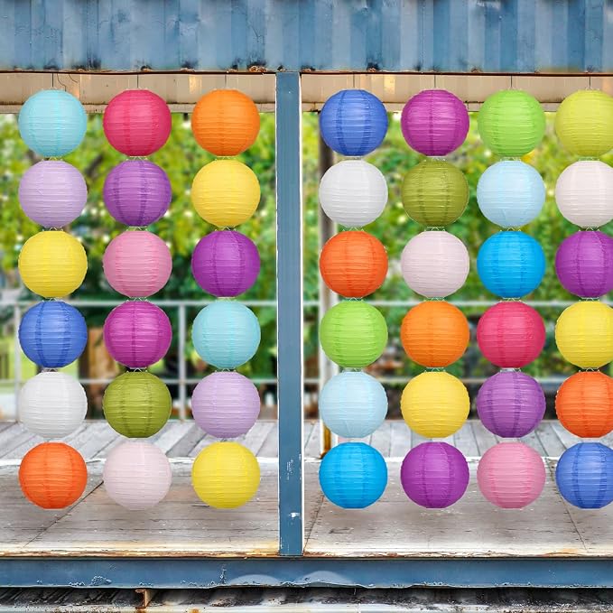LIHAO 20PCS Multi-Color Paper Lanterns, 6 Inch | Decorative Hanging Chinese - Image 6