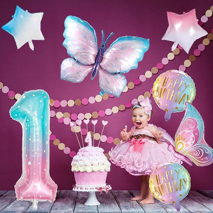 Butterfly Birthday Decorations, Butterfly Balloons, 1st Birthday Party - Image 5