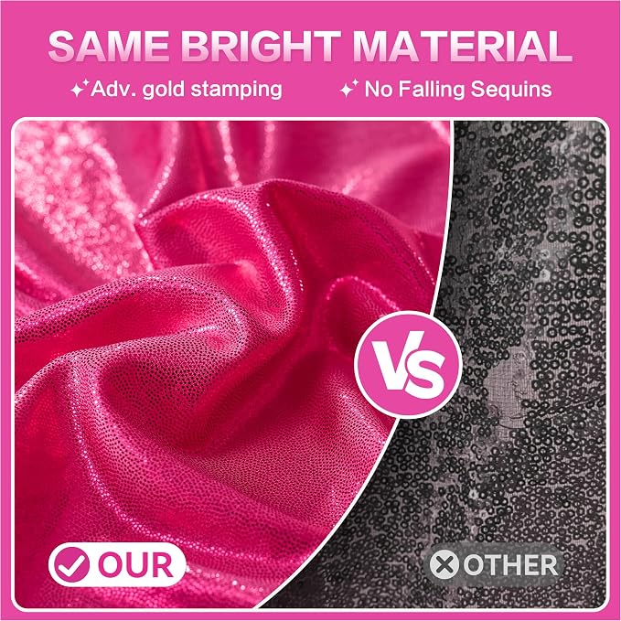 gogoparti 20x10FT Hot Pink Sequin Backdrop Curtain - Image 2