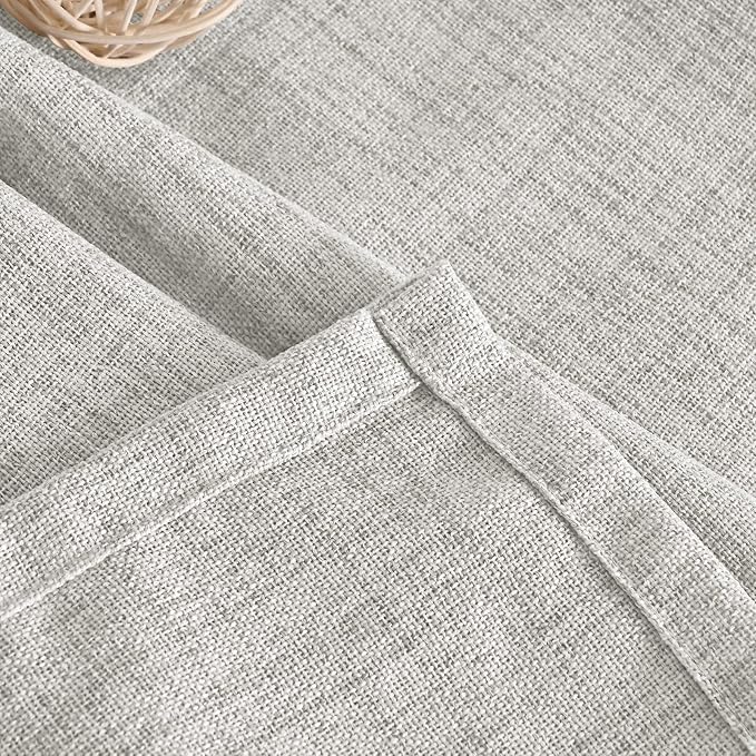 YoungsTex Light Grey Linen Curtains 90 Inch Length - Image 8
