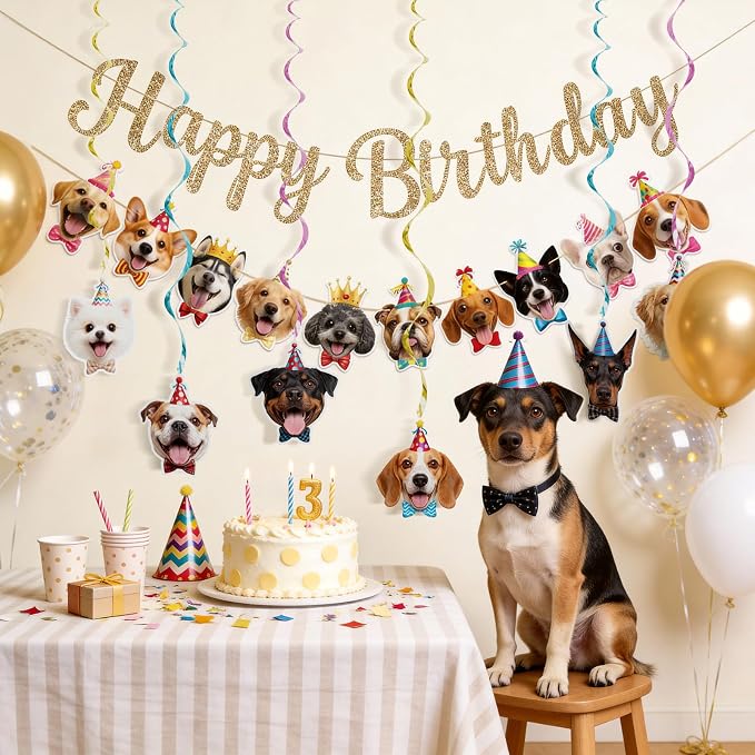 Alynta Dog Happy Birthday Banner Pre-Strung Dog Birthday Party Decorations | NO - Image 6