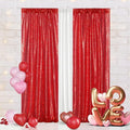 Eternal Beauty Red Sequin Backdrop Curtains, 2 Panels 2x8FT | 3mm Sparkle by EternalBeauty