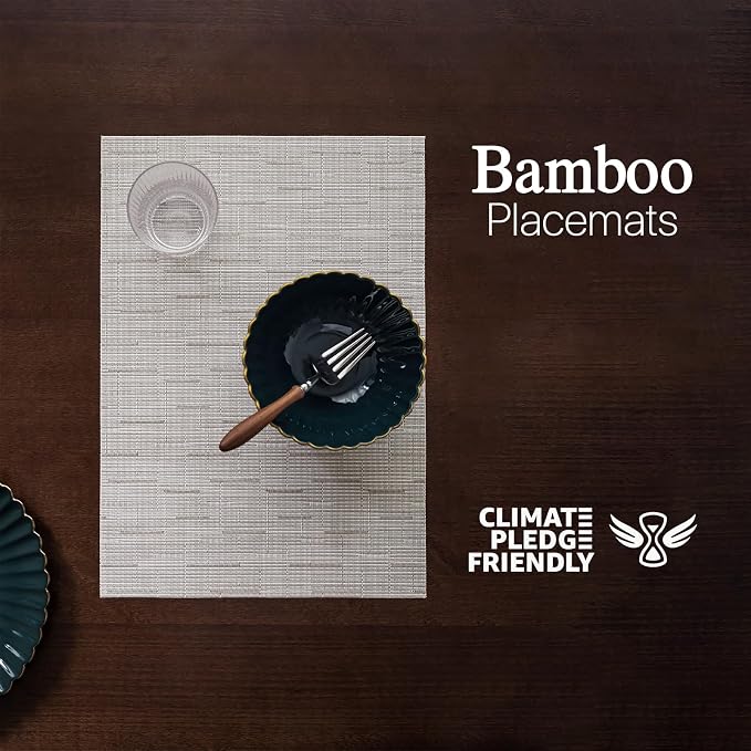 LEXMORE Placemats Set of 8 Vinyl/Plastic Woven Place Mats - Image 2