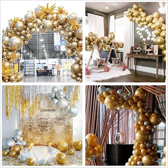 412pcs Metallic Gold Balloon Garland Arch Kit 18 12 10 5 Inch Different Sizes - Image 7