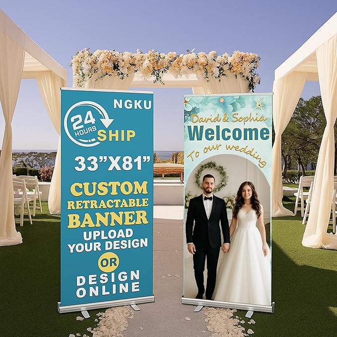 Custom Retractable Banner with Silver Aluminum Stand, Roll up Banner - Image 3