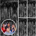 5 Pack Black Party Streamers Backdrop Tinsel Foil Fringe Curtains Halloween & by BOMSI