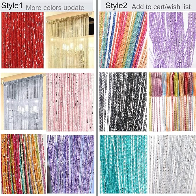 Home Decor Sequin Curtain for Doorway, Door String Curtains, 39x79 inch Hanging - Image 2