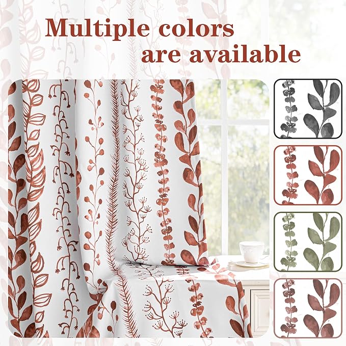 Boho Terracotta Blackout Curtains 84 Inches Long 2 Panels - Image 2
