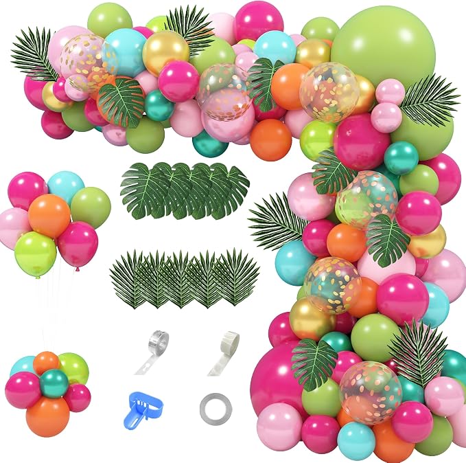 158Pcs Tropical Balloon Arch Garland Kit - Image 2