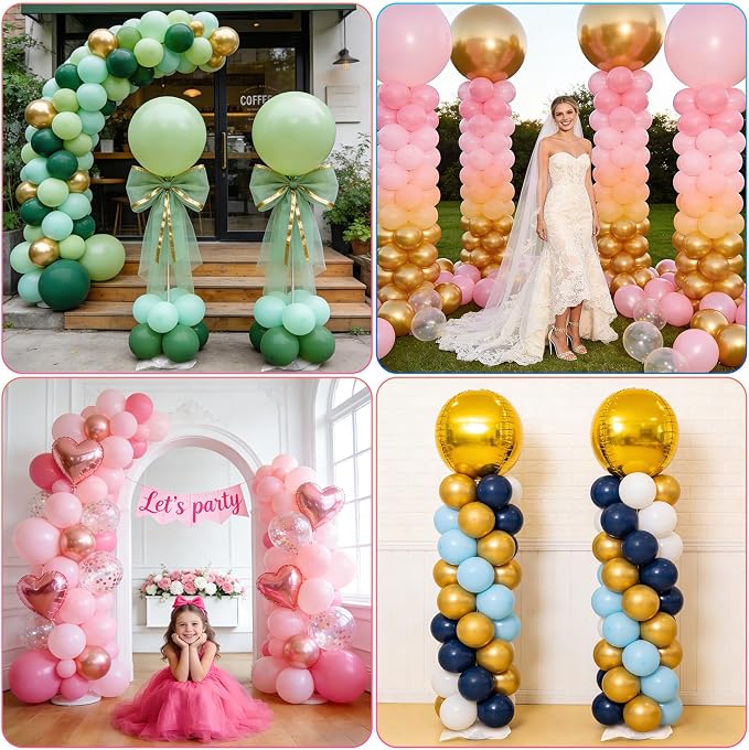 Balloon Column Stand Set of 4, Adjustable 15-79 Inch Metal Spiral Balloon Tower - Image 7