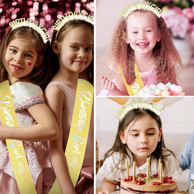 CIEHER Birthday Girl Headband Birthday Crown - Image 3