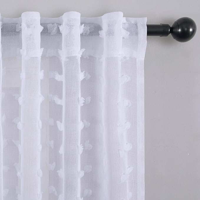 KOUFALL White Sheer Curtains 84 Inches Long - Image 6