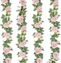TELDRASSIL 4Pcs Artificial Rose Vine Fake Flower Garland Fake Silk Rose Hanging by Teldrassil