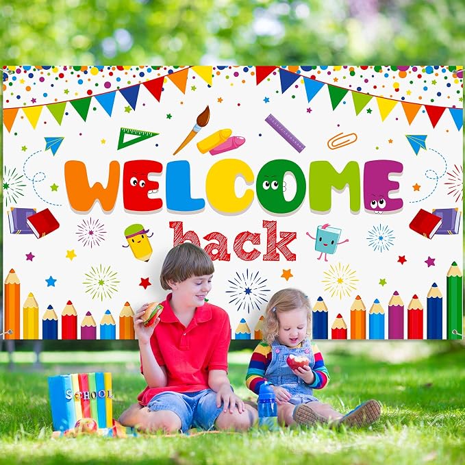 Tatuo Welcome Back to School Banner First Day of School Backdrop Banner Large - Image 4