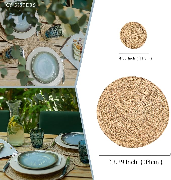 Round Woven Placemats Set of 6 - Image 4