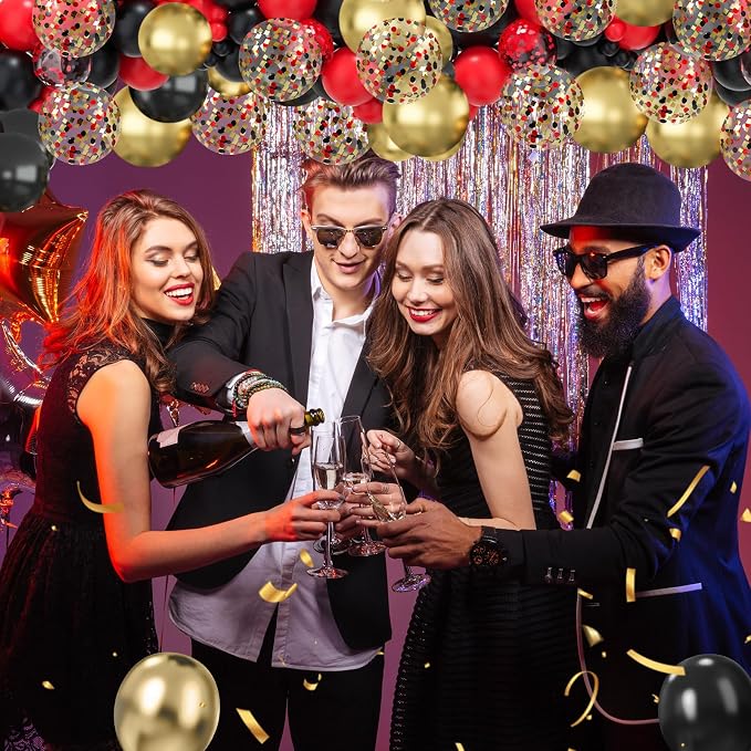 Lukiituke 75PCS Balloon, and Gold, Casino Theme Party Decorations, New Year - Image 5