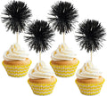Gyufise 30Pcs Foil Firework Cupcake Toppers Sparkle Tinsel Cake Toppers Tinsel by Gyufise