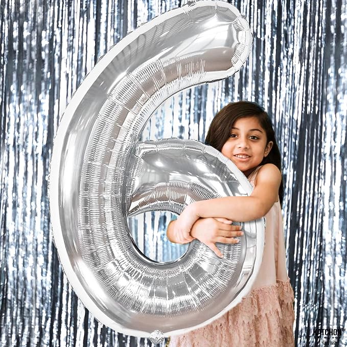 KatchOn Silver Number 6 Balloon 40 Inch | 6th Birthday Balloons, 6th Birthday - Image 6
