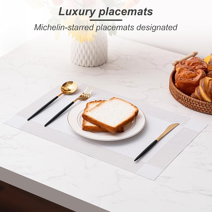 Placemats Set of 6 Washable Indoor | Outdoor Vinyl Place Mats - Image 5